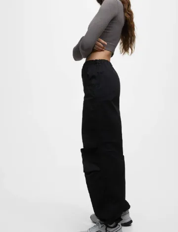 Pantaloni Pull&Bear, negru Negru