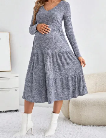 Rochie medie SHEIN Maternity, albastru Albastru