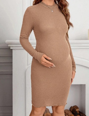 Rochie scurta SHEIN Maternity, maro