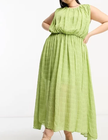 Rochie lunga ASOS Curve, verde Verde