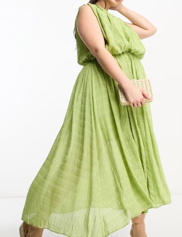 Rochie lunga ASOS Curve, verde