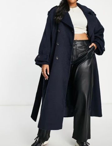 Palton oversize ASOS Curve, bleumarin inchis