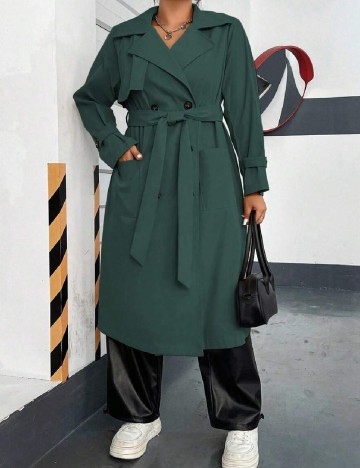 Trench SHEIN CURVE, verde