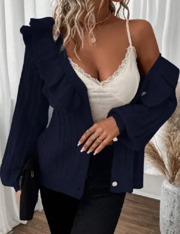 Cardigan SHEIN, bleumarin Albastru