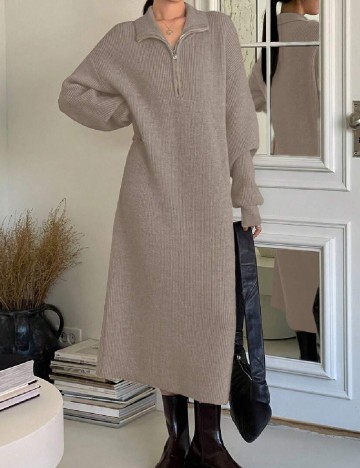 Rochie medie Dazy, maro
