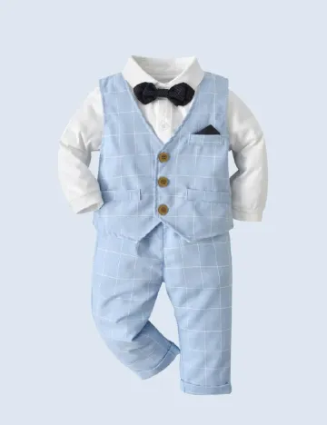 Costum Shein Kids, bleu Albastru