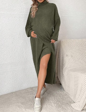 Rochie lunga SHEIN Maternity, verde