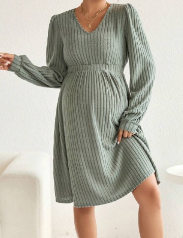 Rochie medie SHEIN Maternity, verde