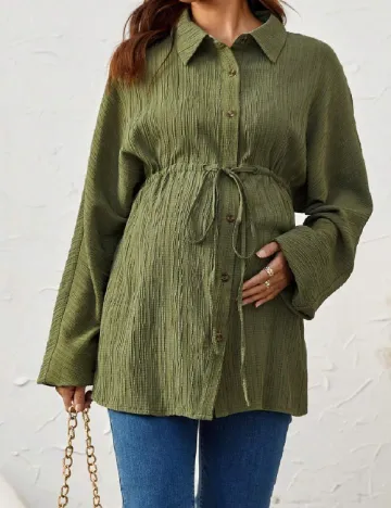 Camasa SHEIN Maternity, verde Verde