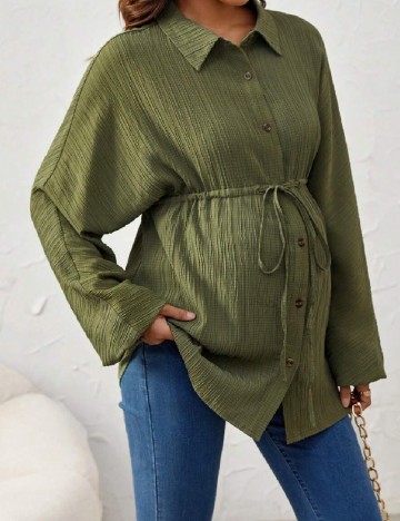 Camasa SHEIN Maternity, verde