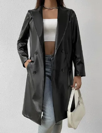 Trench SHEIN, negru Negru