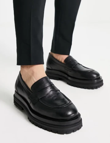 Mocasini Asra, negru Negru