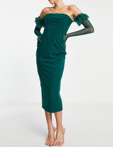 Rochie medie Rare London, verde