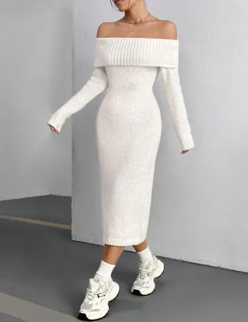 Rochie medie SHEIN, alb Alb