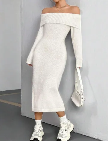 Rochie medie SHEIN, alb Alb