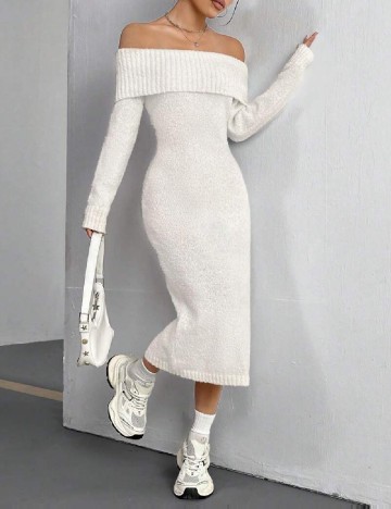 Rochie medie SHEIN, alb