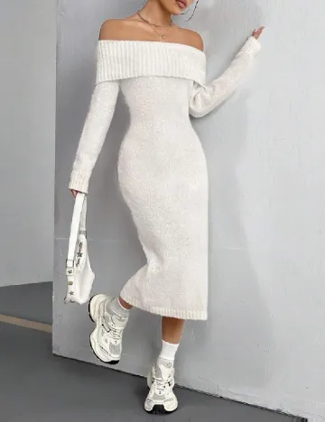 Rochie medie SHEIN, alb Alb