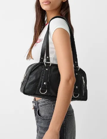 Geanta Bershka, negru Negru