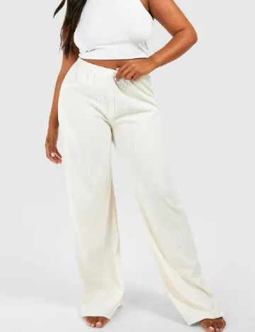 Pantaloni Boohoo Plus Size, ecru Alb