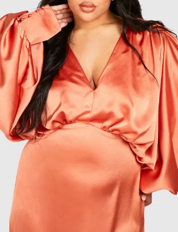 Rochie lunga Boohoo Plus Size, caramiziu Portocaliu