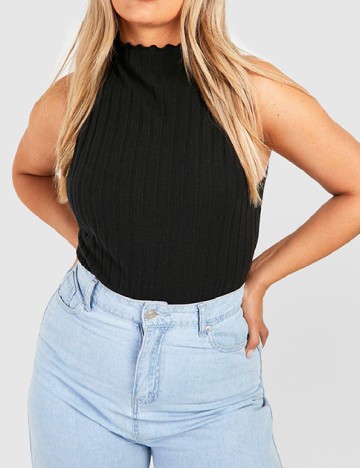 Maiou Boohoo Plus Size, negru