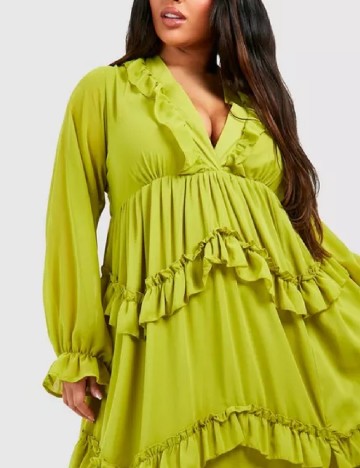 Rochie lunga Boohoo Plus Size, verde