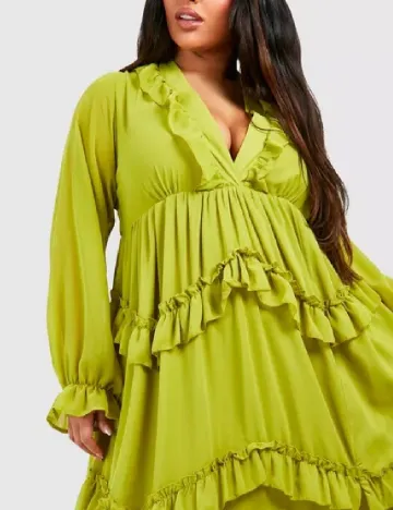 Rochie lunga Boohoo Plus Size, verde Verde