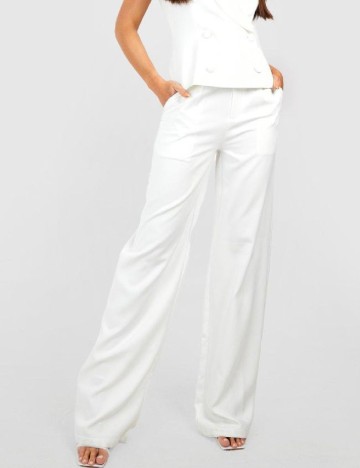 Pantaloni Boohoo, alb