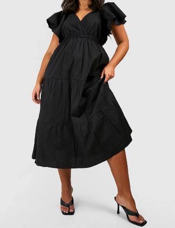 Rochie medie Boohoo Plus Size, negru