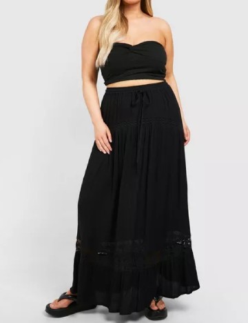 Fusta Boohoo Plus Size, negru