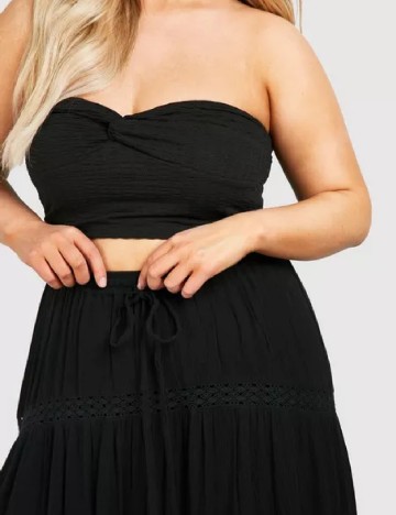 Fusta Boohoo Plus Size, negru