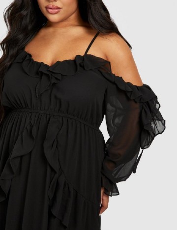 Rochie lunga Boohoo Plus Size, negru