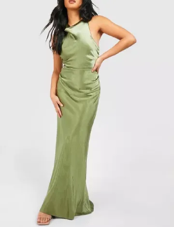 Rochie lunga Boohoo, verde Verde