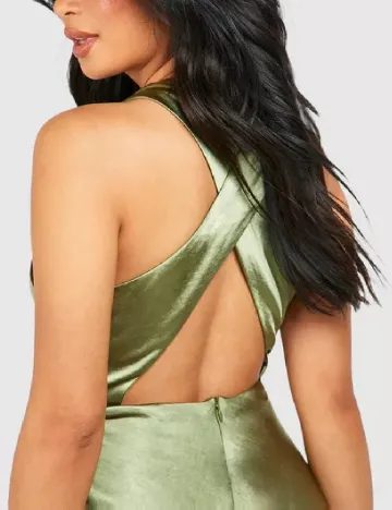 Rochie lunga Boohoo, verde Verde