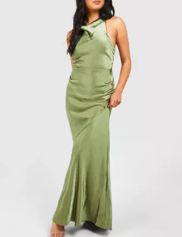 Rochie lunga Boohoo, verde Verde