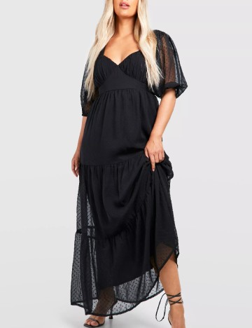 Rochie lunga Boohoo Plus Size, negru