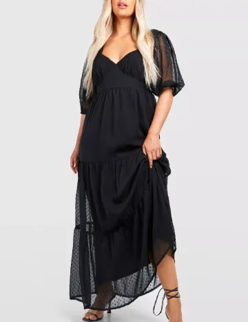 Rochie lunga Boohoo Plus Size, negru Negru