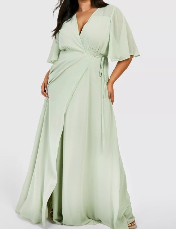 Rochie lunga Boohoo Plus Size, verde