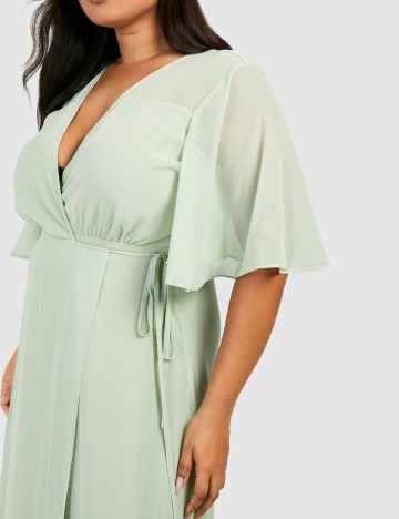 Rochie lunga Boohoo Plus Size, verde