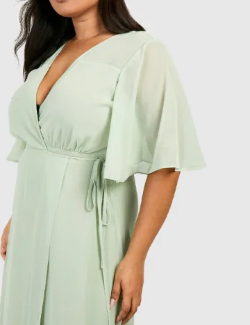 Rochie lunga Boohoo Plus Size, verde Verde