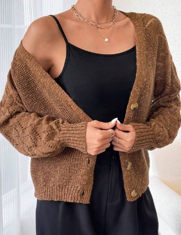 Cardigan SHEIN, maro