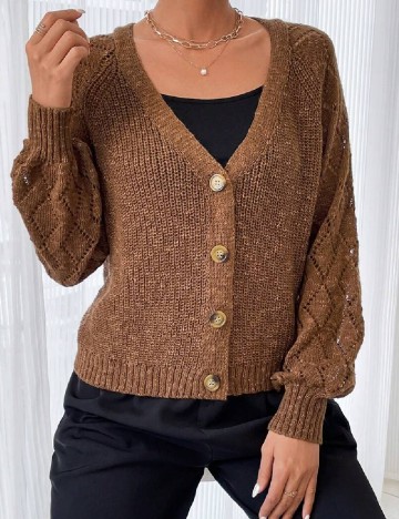 Cardigan SHEIN, maro