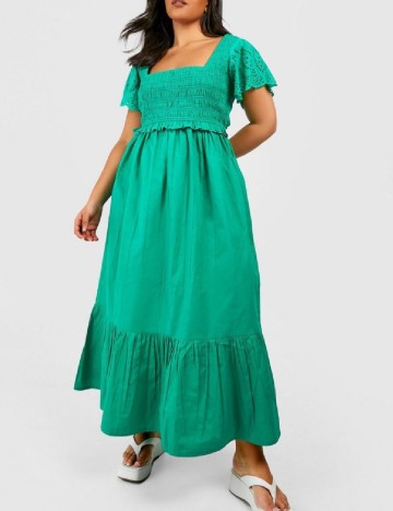 Rochie lunga Boohoo Plus Size, verde