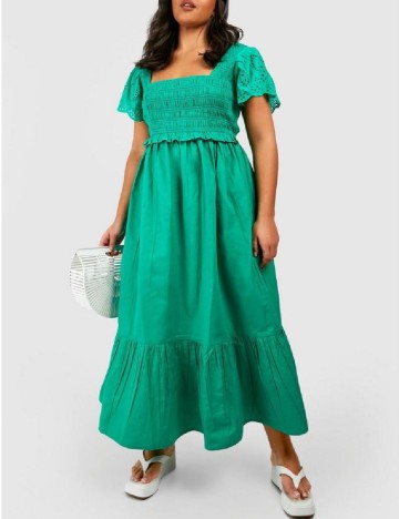 Rochie lunga Boohoo Plus Size, verde