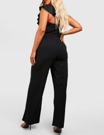 Salopeta Boohoo Plus Size, negru