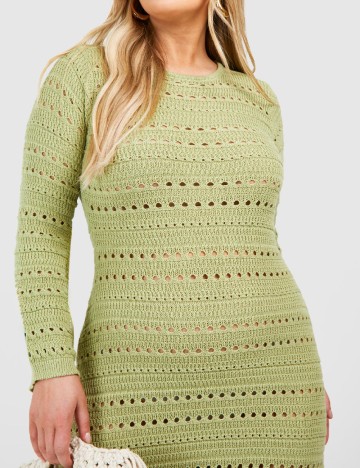 Rochie lunga Boohoo Plus Size, verde