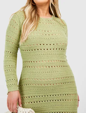 Rochie lunga Boohoo Plus Size, verde Verde