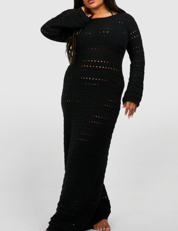 Rochie lunga Boohoo Plus Size, negru