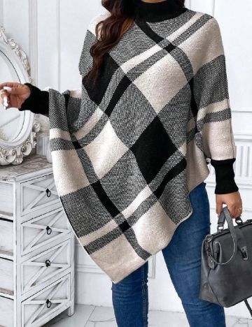 Poncho SHEIN CURVE, negru