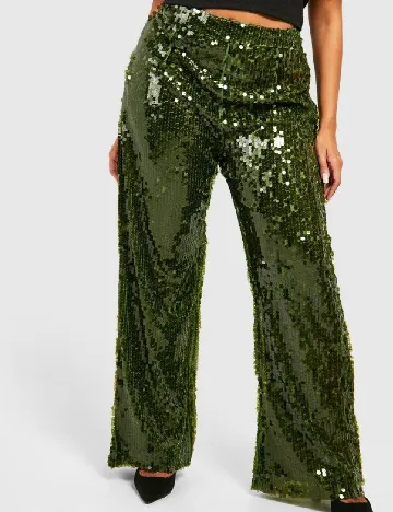 Pantaloni Boohoo Plus Size, verde Verde